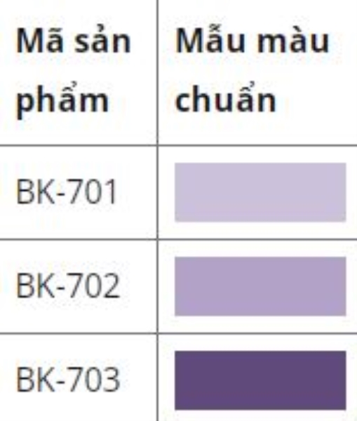 Màu tím - Sơn Chịu Nhiệt BKV - Công Ty Cổ Phần Phát Triển Công Nghệ Và Sản Xuất Teproco